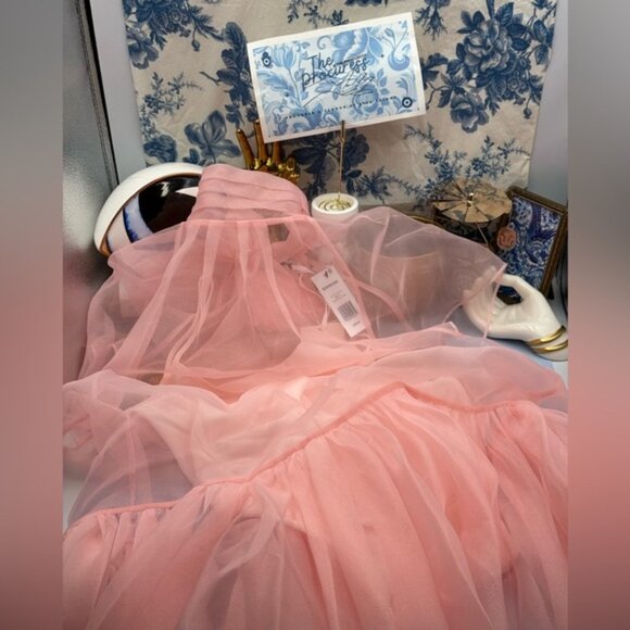 🆕 SIMKHAI 🧿 NWT Beaux Tiered Babydoll Mini Dress, Ballet Pink - Sz US 4 - Picture 11 of 14